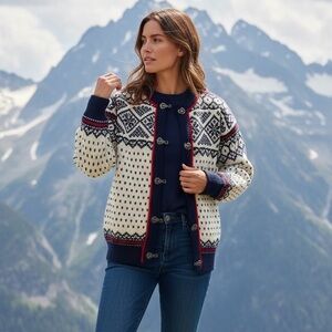 Dale of Norway Wool Cardigan Sweater Nordic Fair Isle Size Small